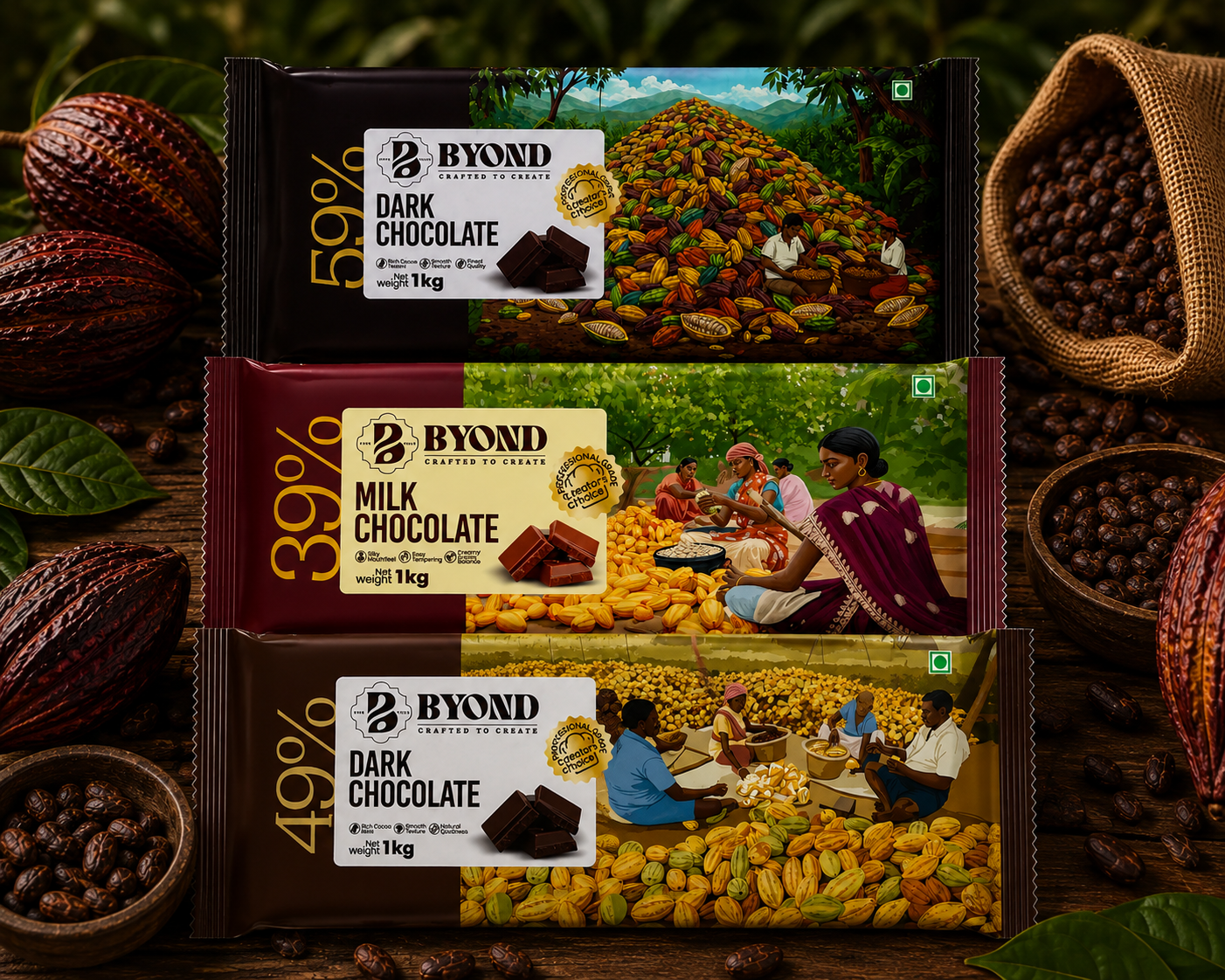 Byond Chocolate - 39% Milk | 49% Dark | 59% Dark