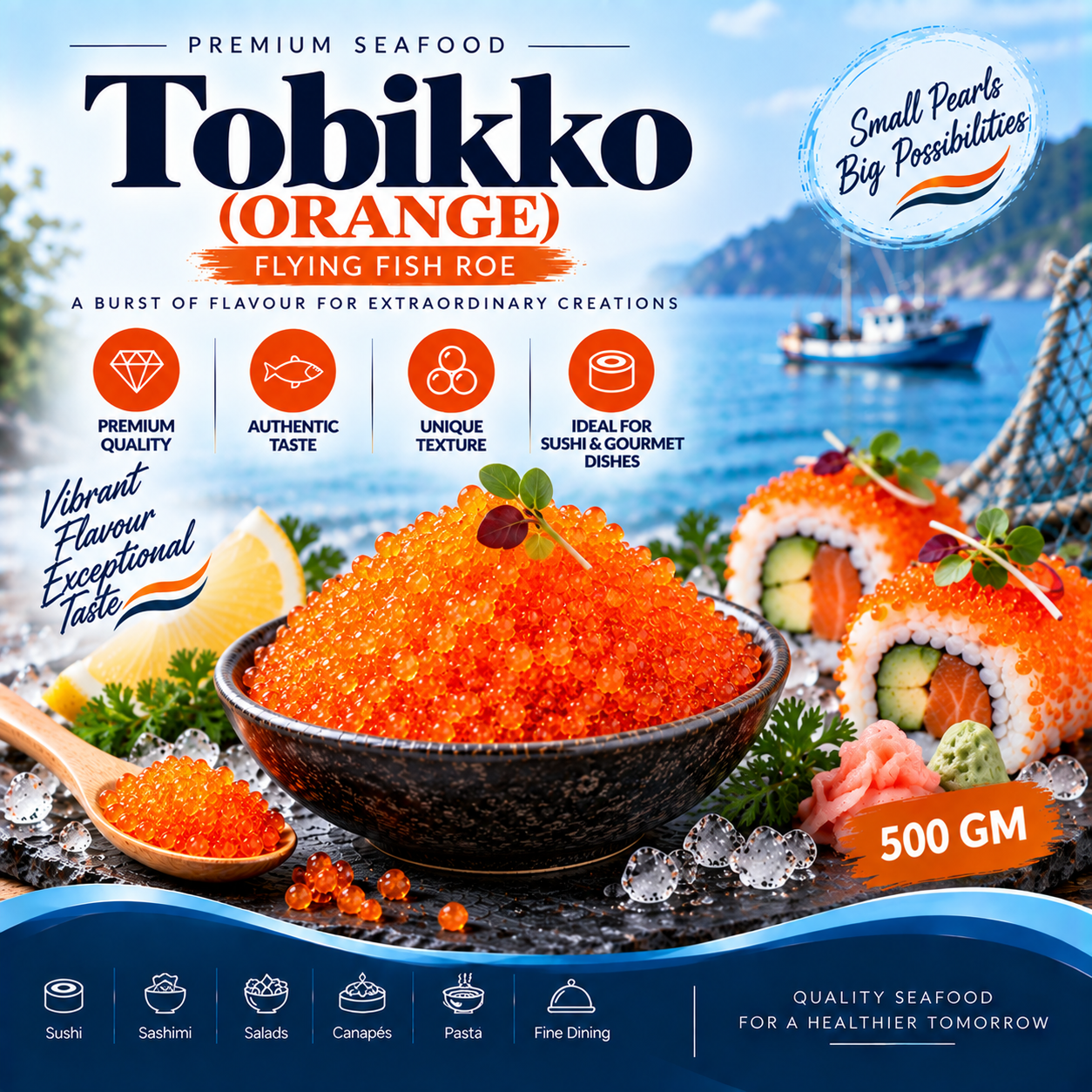 Tobikko Orange (Flying Fish Roe)