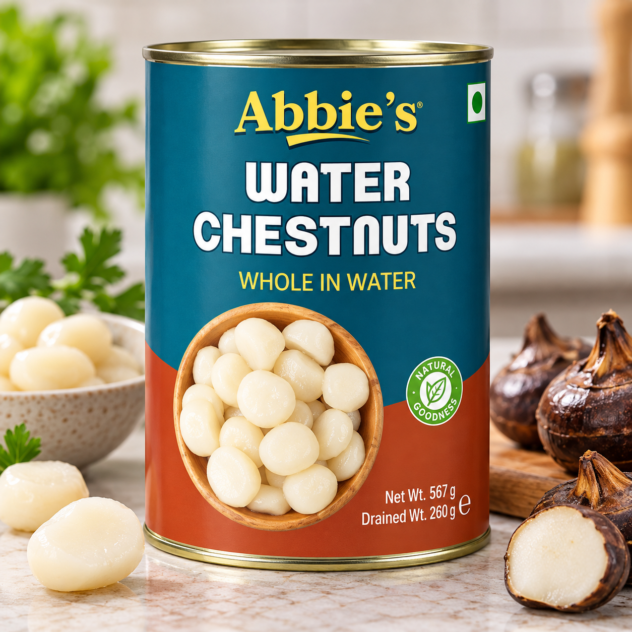 Abbie's Water Chestnuts Whole in Water - 567g