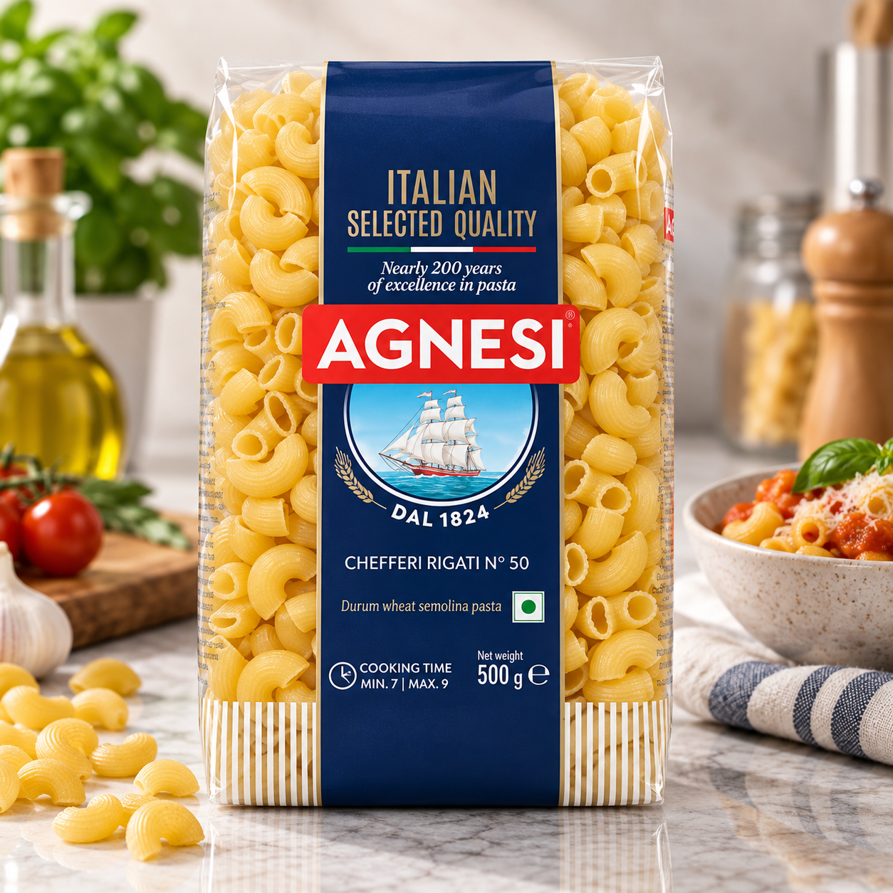 Agnesi Chefferi Rigati Pasta (Macaroni) - 500g